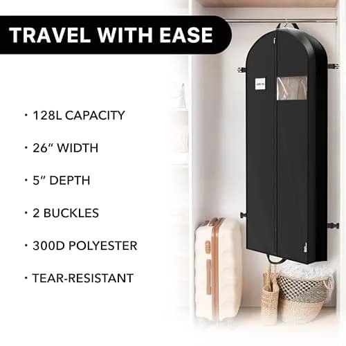 Simple Houseware 60" Travel Garment Bag Heavy Duty Suit Bag | Durable 300D Polyester, Foldable & Breathable (70-120 chars) thumbnail 6