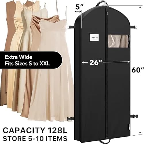 Simple Houseware 60" Travel Garment Bag Heavy Duty Suit Bag | Durable 300D Polyester, Foldable & Breathable (70-120 chars) thumbnail 2