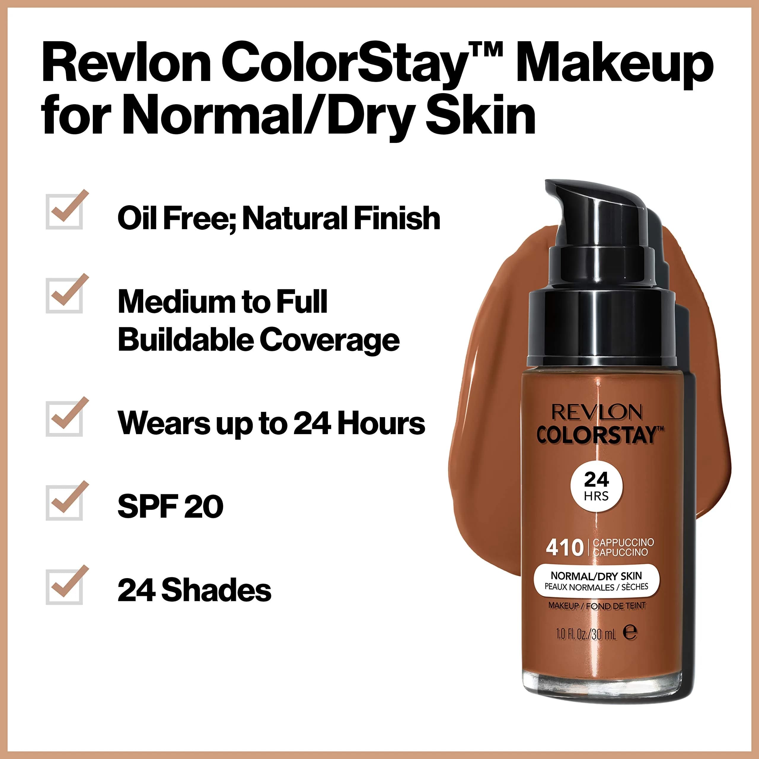 REVLON ColorStay 500 Walnut Foundation for Normal/Dry Skin, 30ml with SPF 20 - view 3