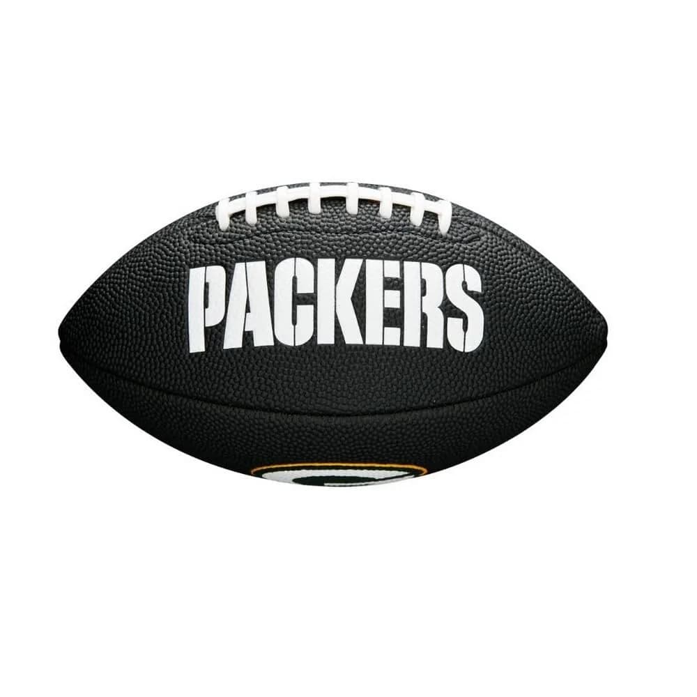 Wilson NFL Green Bay Packers Mini Logo Football | Soft Touch Composite, Black, Official Size