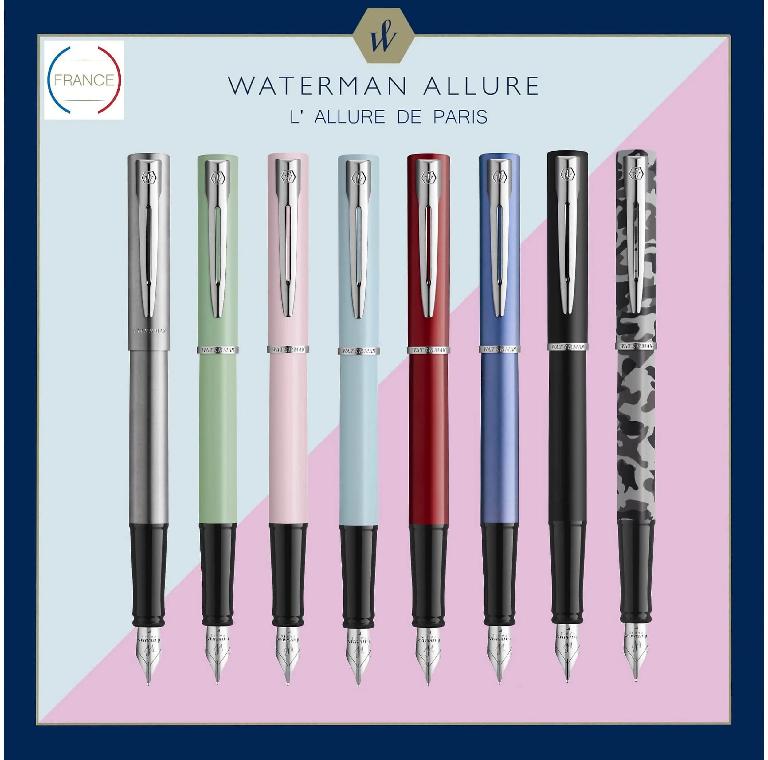 Waterman Allure Fountain Pen, Fine Point, Black Lacquer with Silver Trim | French-Crafted Writing Instrument - view 4