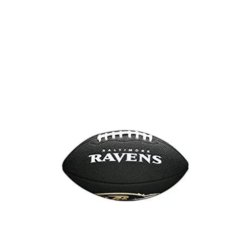 Wilson NFL Baltimore Ravens Mini Logo Football | Soft Touch Composite Cover, Black, Official Size thumbnail 1