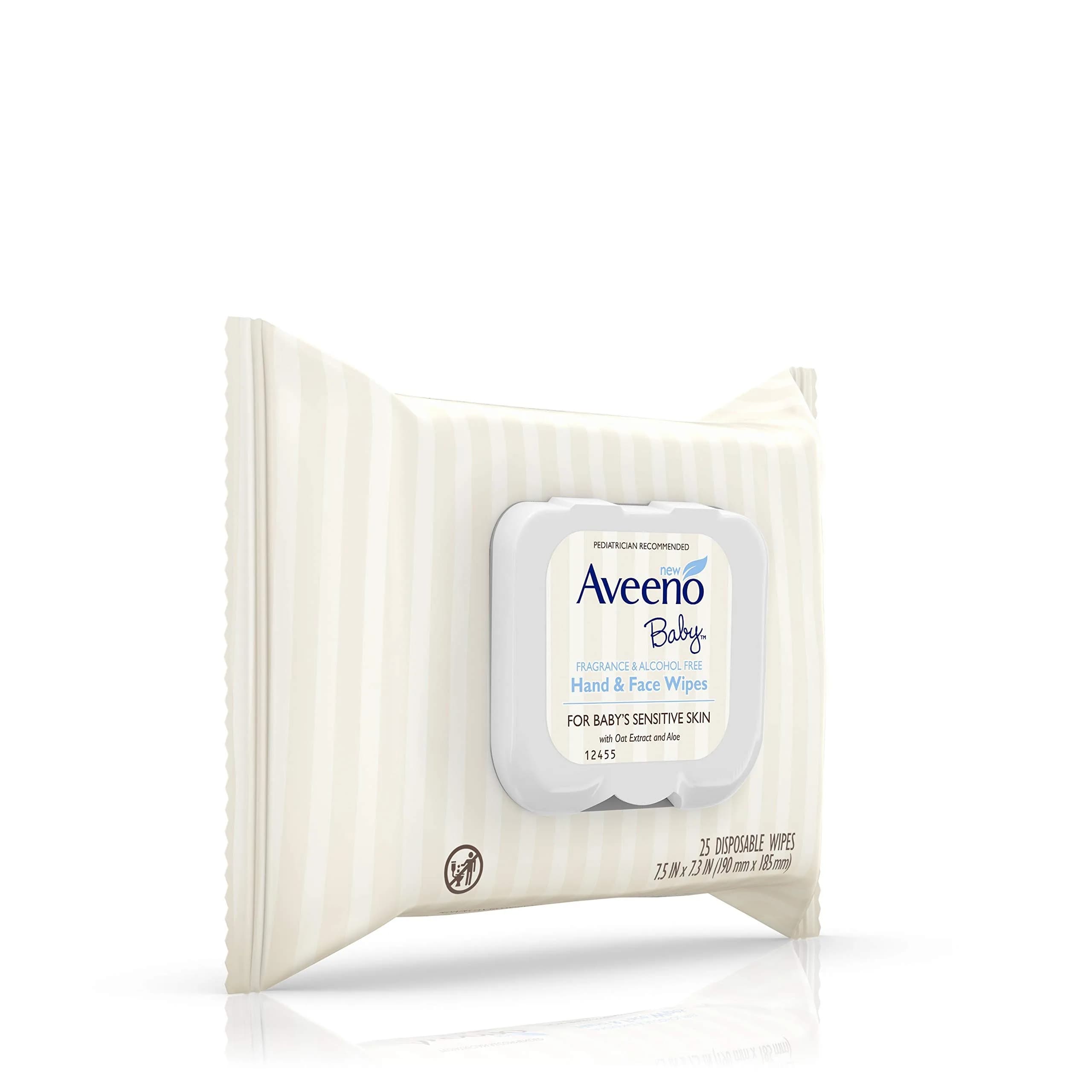 Aveeno Baby Hand & Face Wipes, 25 Count (Pack of 1) | Gentle, Fragrance-Free for Sensitive Skin - view 7