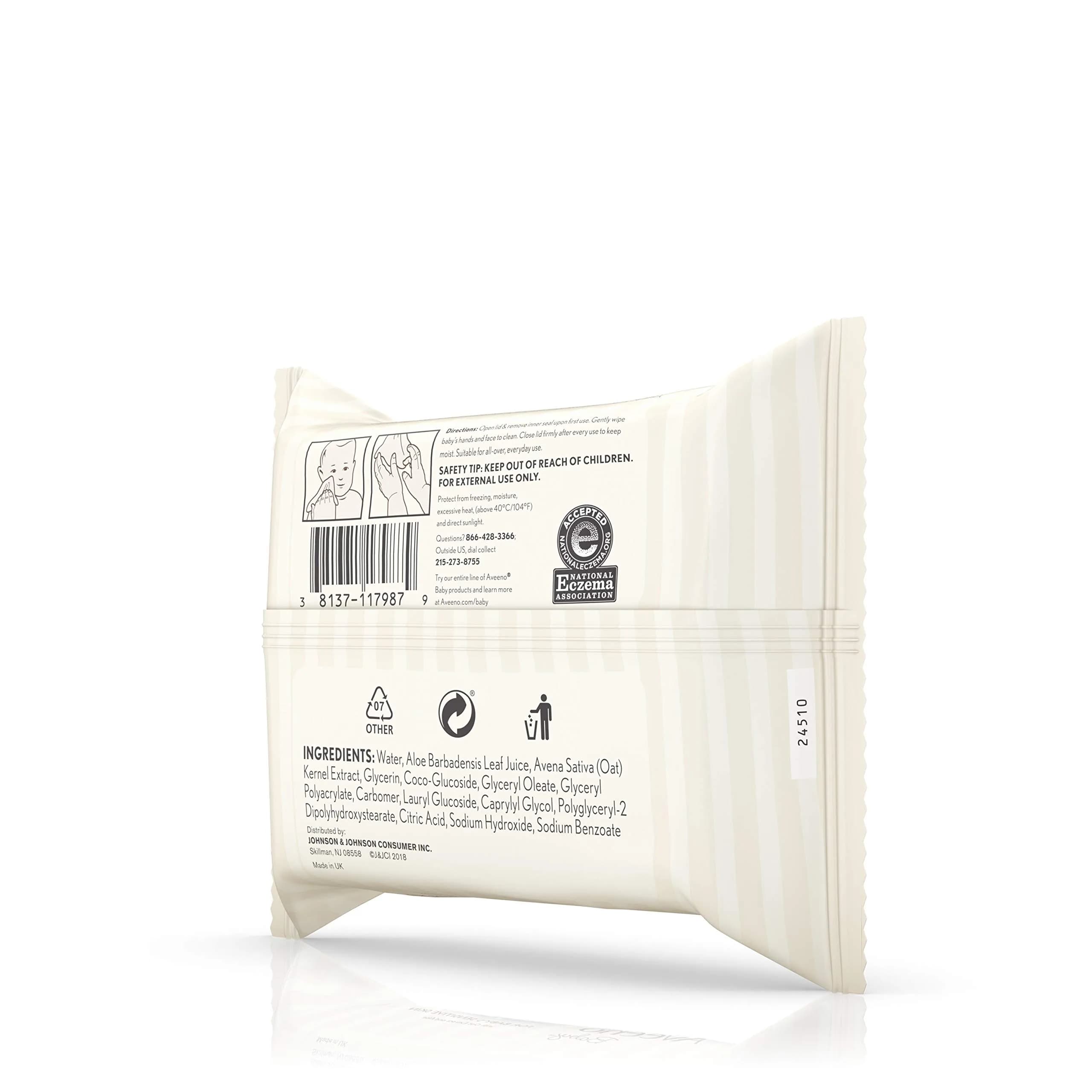 Aveeno Baby Hand & Face Wipes, 25 Count (Pack of 1) | Gentle, Fragrance-Free for Sensitive Skin - view 9