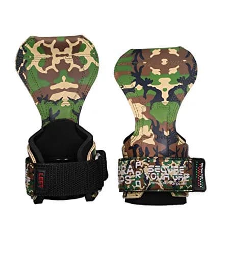 Cobra Grips Pro Green Camo Rubber Weight Lifting Gloves with Wrist Wraps - 5.5-8.75" Wrist Size - main product image