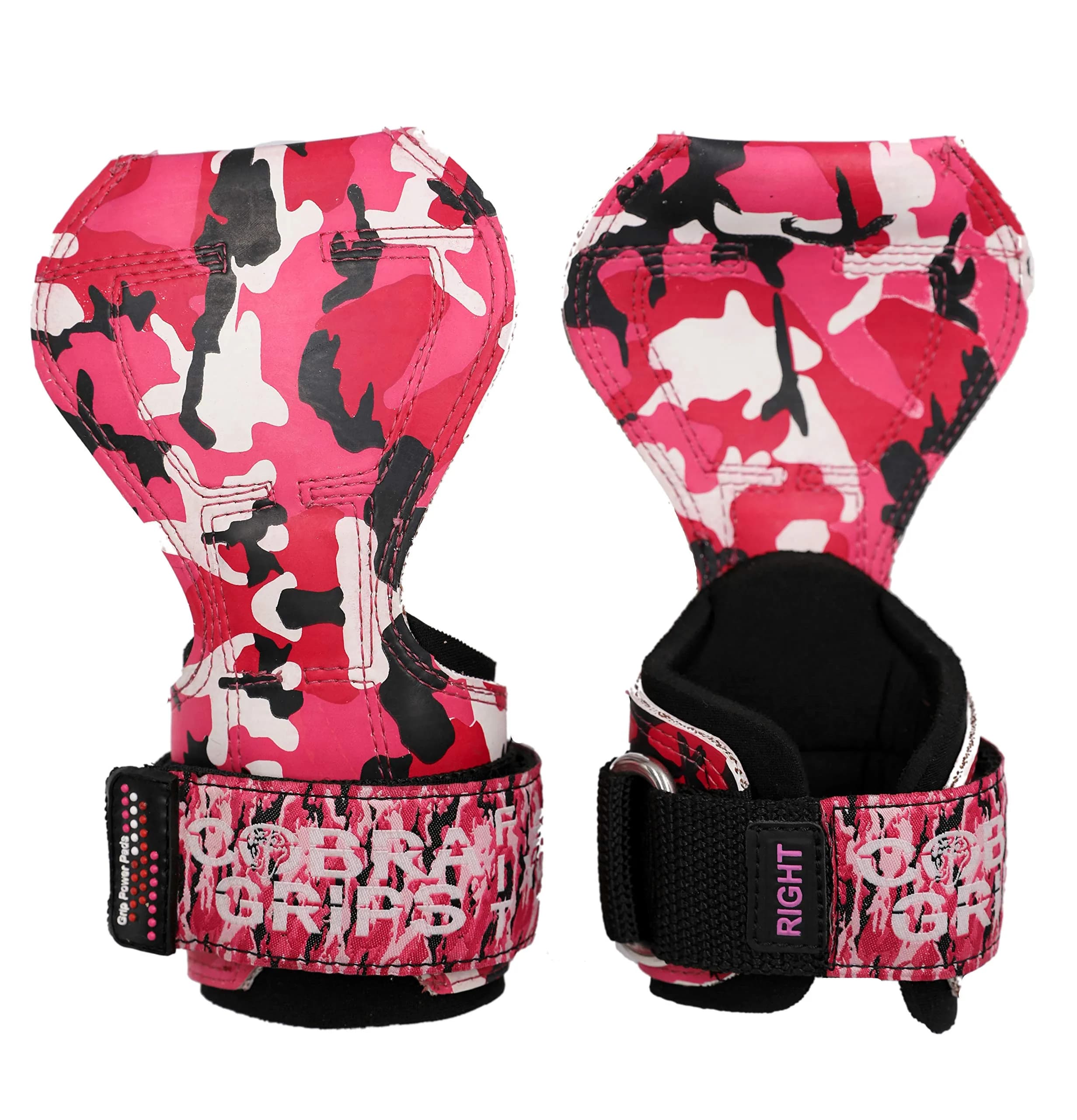 Cobra Grips FIT Pink Camo Rubber Weight Lifting Gloves with Wrist Wraps - 6mm Neoprene Padded, Unisex Adult (4.25-7.0" Wrist) - view 4