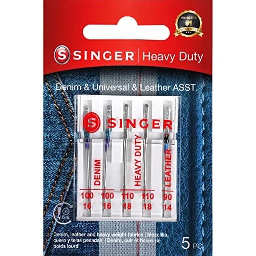 SINGER Universal Heavy Duty Machine Needles - 2 Packs (10 Needles Total) | For Denim, Leather, Heavy Fabrics thumbnail 1