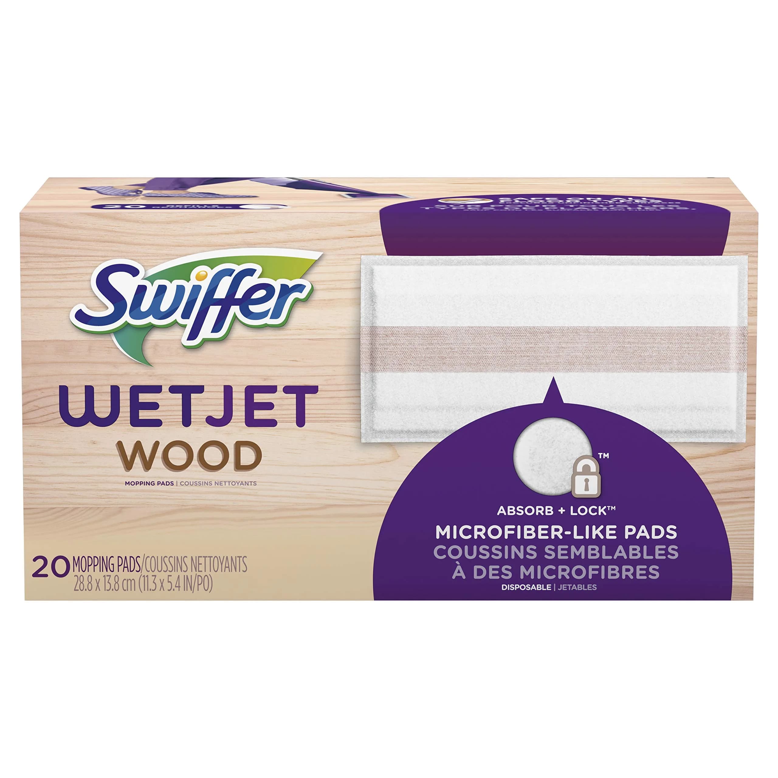 Swiffer WetJet Mops for Floor Cleaning, Hardwood Floor Cleaner Spray Mop Pad Refill, 20 Count | USA Imported Mop - main product image
