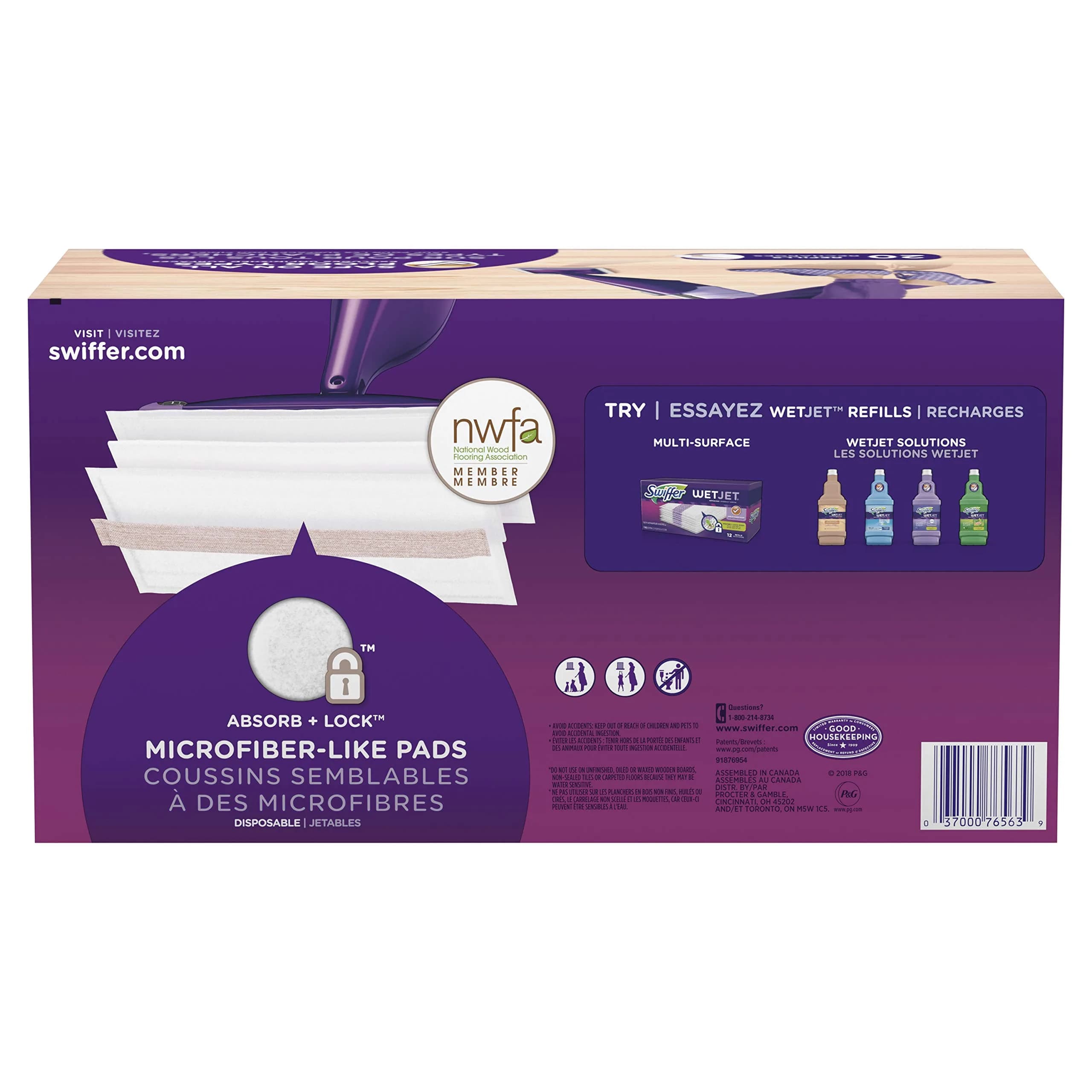 Swiffer WetJet Mops for Floor Cleaning, Hardwood Floor Cleaner Spray Mop Pad Refill, 20 Count | USA Imported Mop - view 2