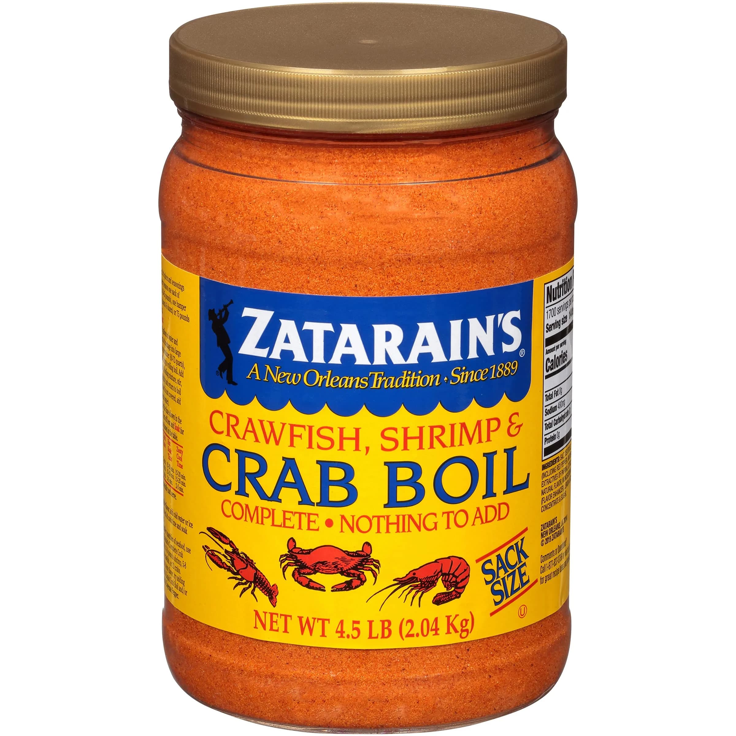 Zatarain's Crawfish, Shrimp & Crab Boil Seasoning 2.04 kg (4.5 lb) | Authentic New Orleans Flavor - main product image