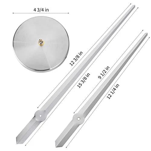 AILILIFE 3D Clock Hands Mechanism with 12.21" Hour & 15.35" Minute Hands | Silver Metal Spade Style thumbnail 3