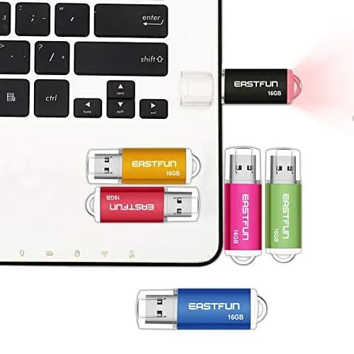 EASTFUN 3 Pack 16GB USB 2.0 Flash Drive with LED Indicator | Metal Casing, Plug & Play, Compatible with Windows & Mac thumbnail 4