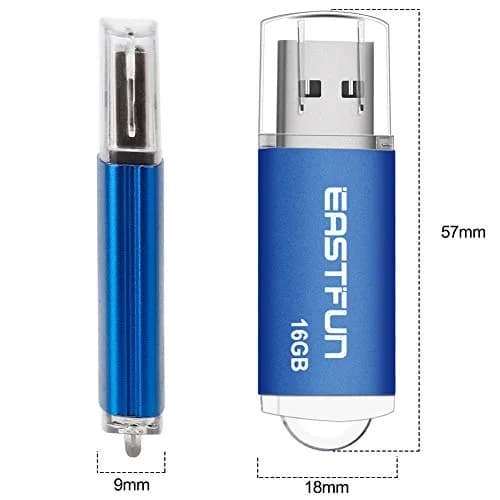 EASTFUN 3 Pack 16GB USB 2.0 Flash Drive with LED Indicator | Metal Casing, Plug & Play, Compatible with Windows & Mac thumbnail 2