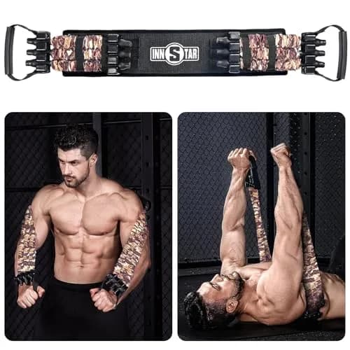 INNSTAR Multi-Function Resistance Bands 33.5" | Full Body Workout, Adjustable, USA Import (Desert 198LBS) thumbnail 1