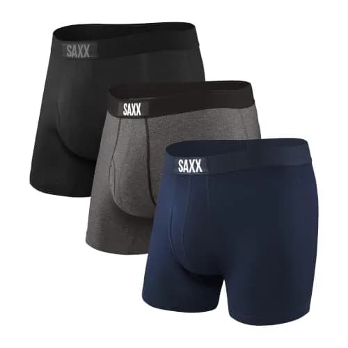 SAXX Underwear Co. Men's Ultra Super Soft Boxer Brief Fly 3-Pack | Mid Rise, Relaxed Fit, Medium thumbnail 1