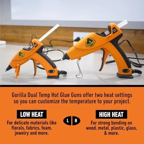 Gorilla Mini Dual Temp Hot Glue Gun | Easy Squeeze Trigger, Built-in Stand, 120V thumbnail 6