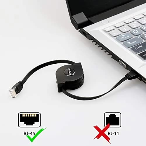 Fasgear Retractable Cat6 Ethernet Cable 1.1m (3.6ft) Black | 10Gbps High-Speed Network Cord thumbnail 6
