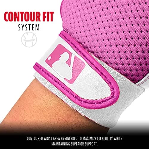 Franklin Sports Youth Flex Batting Gloves - Tee Ball Small - White/Pink | Seamless Palm, Textured Grip, Contour Fit, First Batting Glove for Boys & Girls thumbnail 3