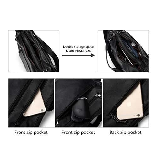 Artwell Crossbody Bag for Women Shoulder Bag PU Leather Multi Pocket (Black) | Elegant & Spacious thumbnail 4