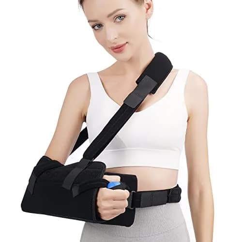 TANDCF Bestlife Shoulder Abduction Sling with Pillow & Exercise Ball, Black, 41cm (16") | Immobilizer for Injury Support thumbnail 1