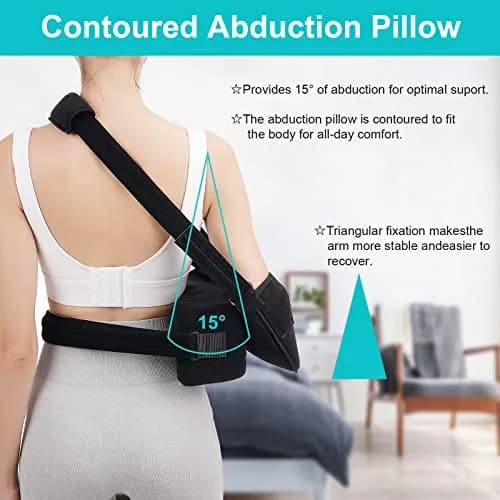 TANDCF Bestlife Shoulder Abduction Sling with Pillow & Exercise Ball, Black, 41cm (16") | Immobilizer for Injury Support thumbnail 2
