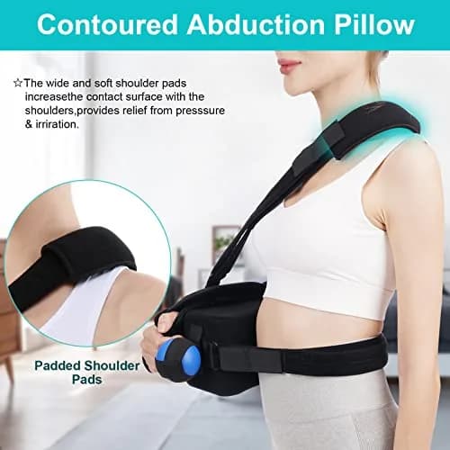 TANDCF Bestlife Shoulder Abduction Sling with Pillow & Exercise Ball, Black, 41cm (16") | Immobilizer for Injury Support thumbnail 3