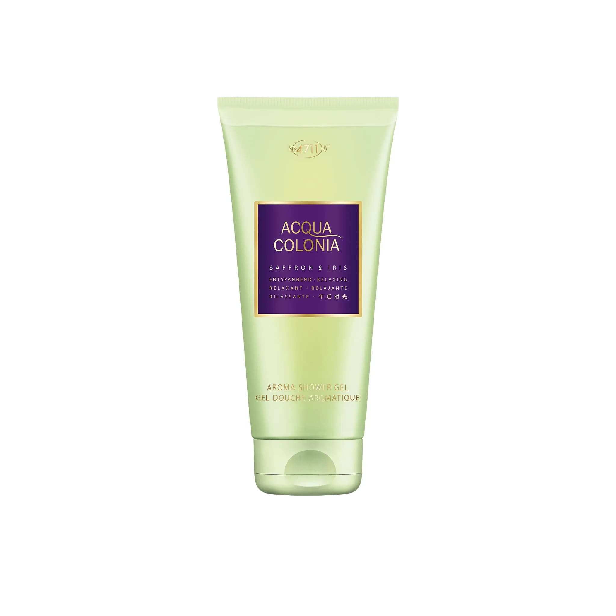 4711 Acqua Colonia Saffron & Iris Aroma Shower Gel 6.8 oz | Gentle, Musk Scent, for Normal Skin