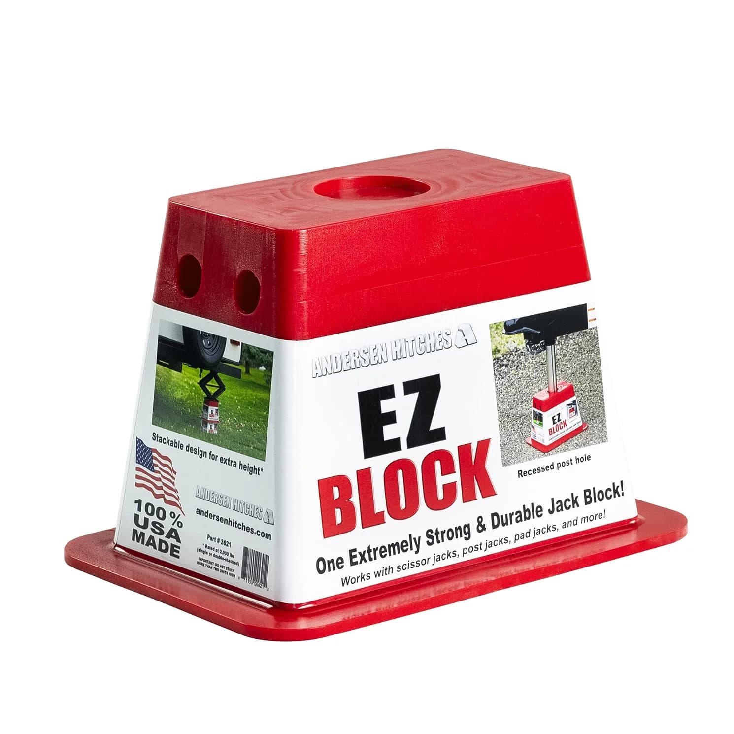 Andersen Hitches EZ-Block Heavy Duty RV Leveling Jack Support 12" x 8.5" | Supports 2000 lbs