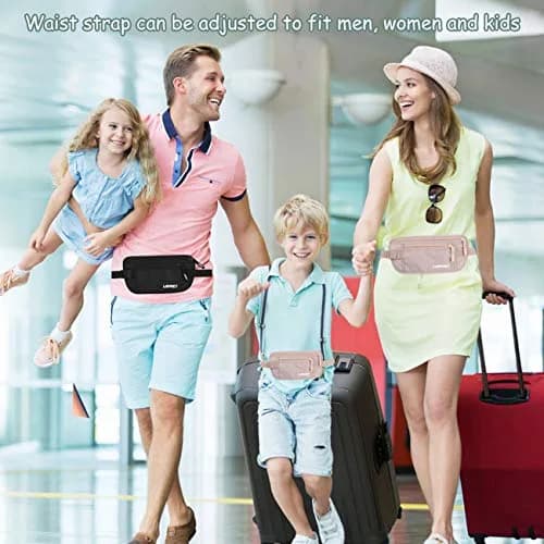 LANNEY Slim RFID Blocking Money Belt with 10 RFID Sleeves | Hidden Travel Pouch for Passport, Cash, Cards thumbnail 7