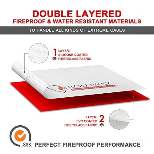 ROLOWAY Fireproof Document & Money Bag 38cm (15" x 12" x 5") | Water Resistant & Easy-Carry thumbnail 4