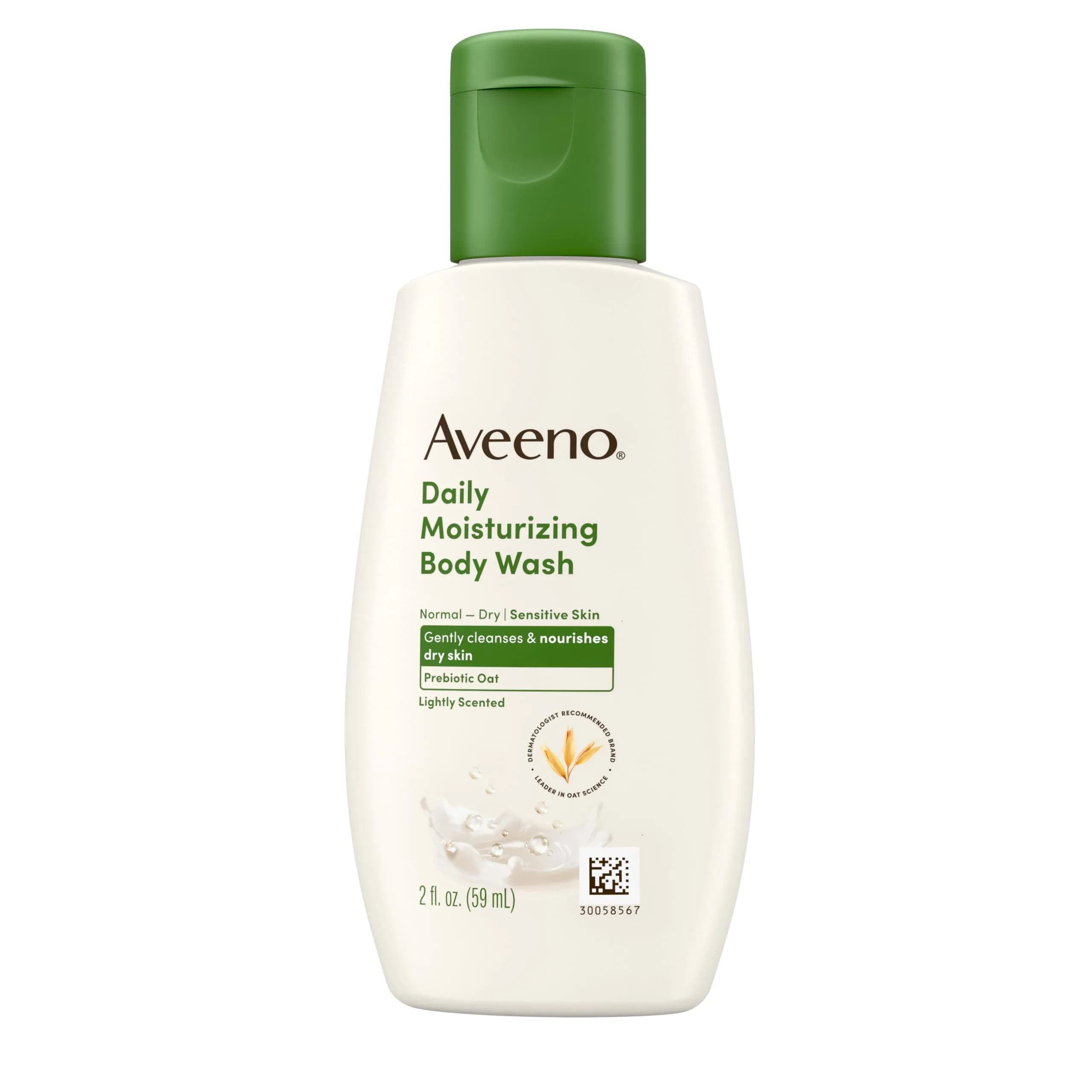 Aveeno Daily Moisturizing Body Wash Lightly Scented 59ml (2 fl. oz) | Prebiotic Oat for Dry Sensitive Skin - view 8
