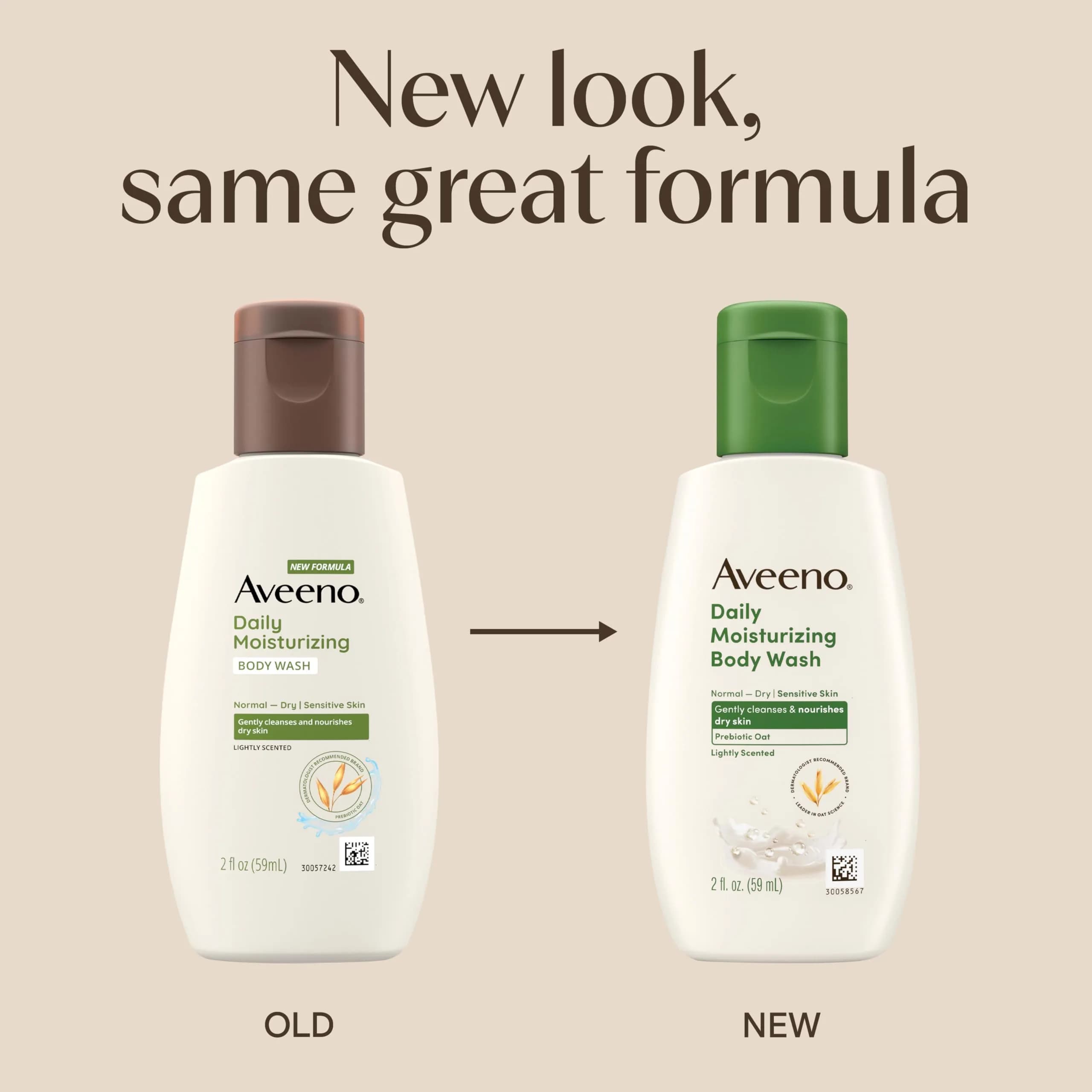 Aveeno Daily Moisturizing Body Wash Lightly Scented 59ml (2 fl. oz) | Prebiotic Oat for Dry Sensitive Skin - view 2