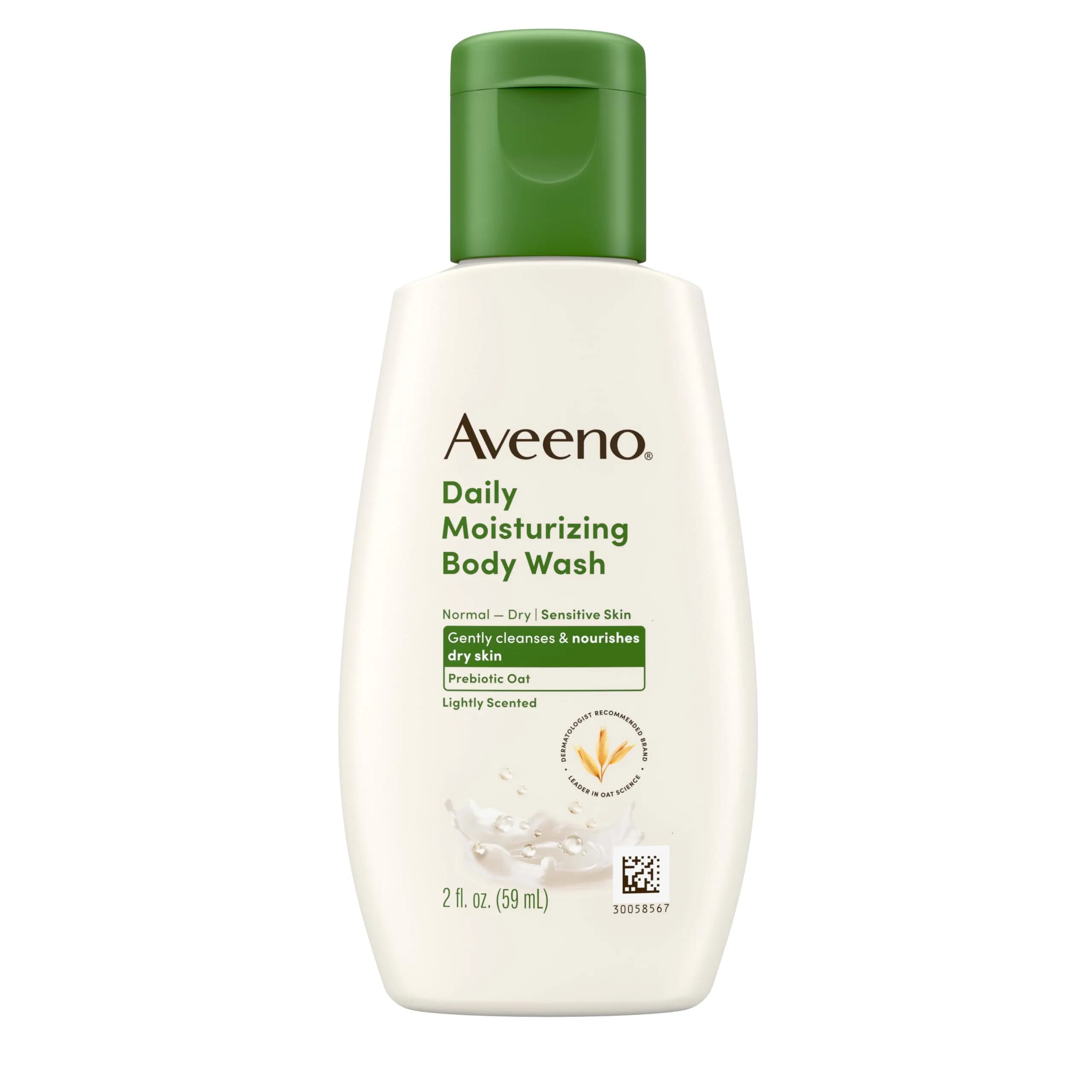 Aveeno Daily Moisturizing Body Wash Lightly Scented 59ml (2 fl. oz) | Prebiotic Oat for Dry Sensitive Skin - view 3