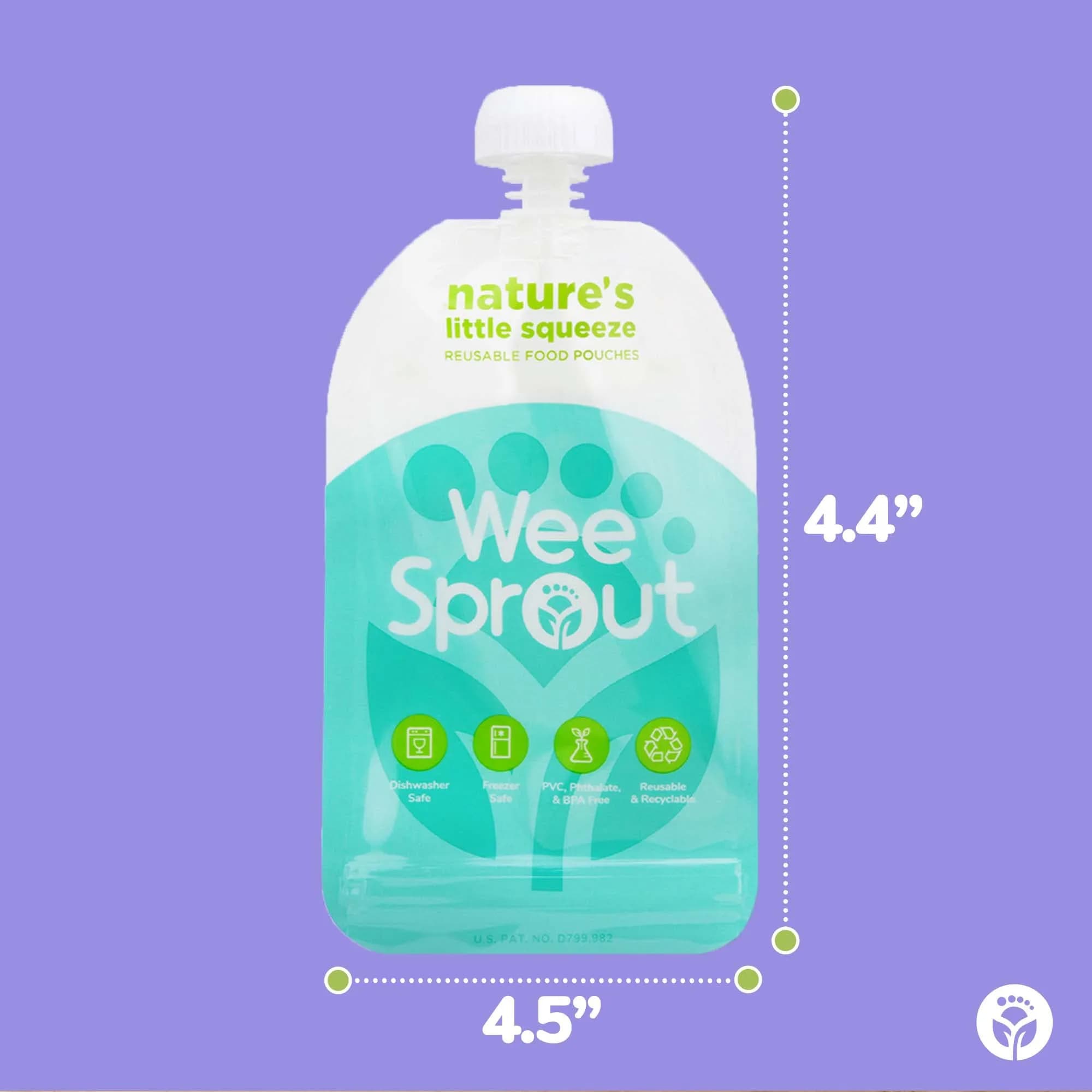 WeeSprout Double Zipper Reusable Food Pouches 102ml (3.4 fl oz) | Leakproof & Freezer Safe for Baby Food - view 3