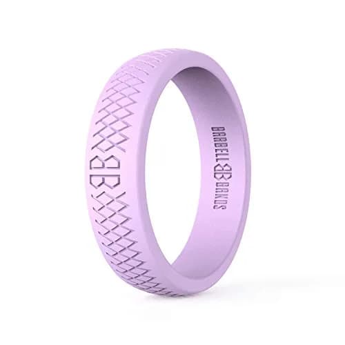 Barbell Bands Silicone Wedding Ring for Women | Premium Rubber Band for Fitness, Lifting, Active Lifestyle - Comfortable and Durable Lilac Size 9 — Lilac