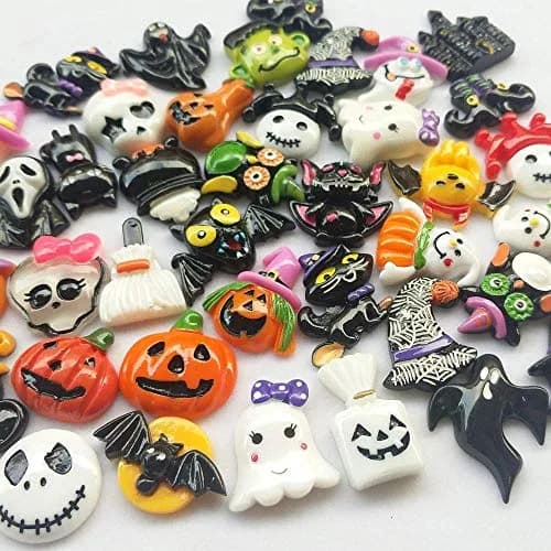Chenkou Craft Resin Flatback Embellishments 50pcs | Halloween Mix, Assorted Styles, 15-40mm thumbnail 5