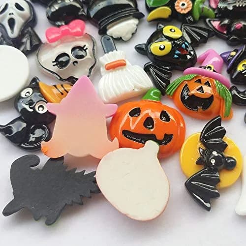 Chenkou Craft Resin Flatback Embellishments 50pcs | Halloween Mix, Assorted Styles, 15-40mm thumbnail 3