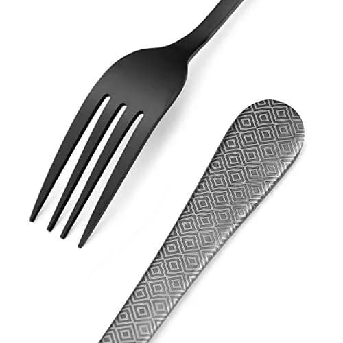 sharecook Matte Black Silverware Set 20-Piece Stainless Steel | Satin Finish for Home & Restaurant thumbnail 4