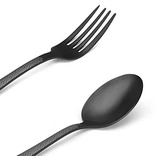 sharecook Matte Black Silverware Set 20-Piece Stainless Steel | Satin Finish for Home & Restaurant thumbnail 3