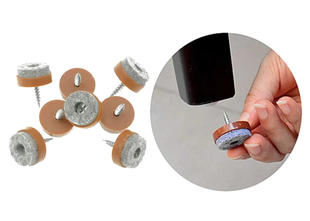 ALIMITOPIA Screw-on Furniture Felt Pads 28mm (1.1") Brown | 40pcs for Hardwood Floors - view 5