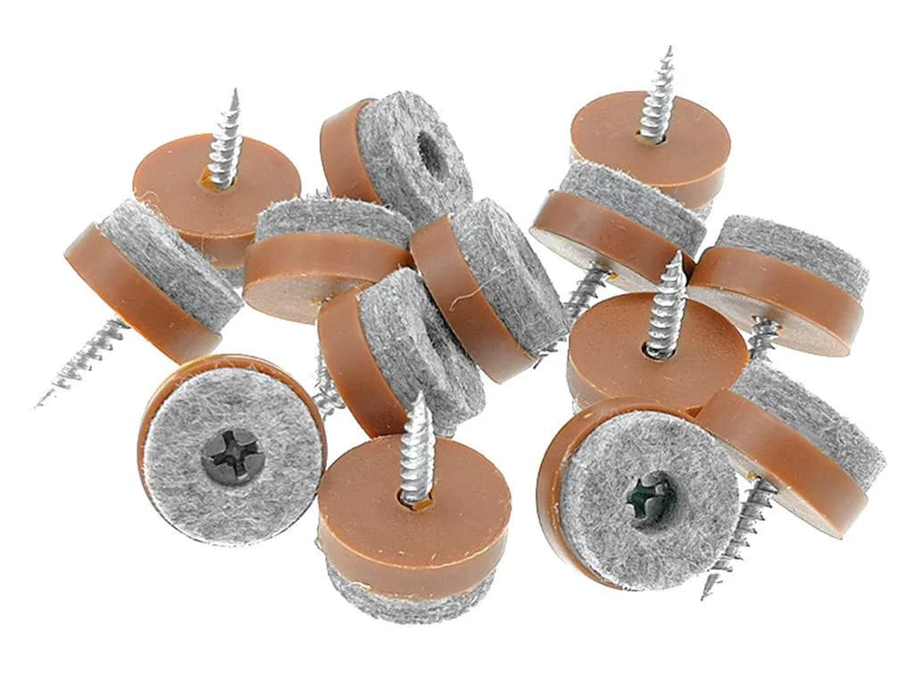 ALIMITOPIA 24mm Brown Screw-on Furniture Felt Pad Chair Glide Slider for Hardwood Floors - view 3