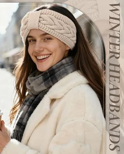 Chalier Winter Headbands for Women, Crochet Ear Warmer Headband, Mix B | Soft Stretchy Yarn, Trendy & Warm thumbnail 6