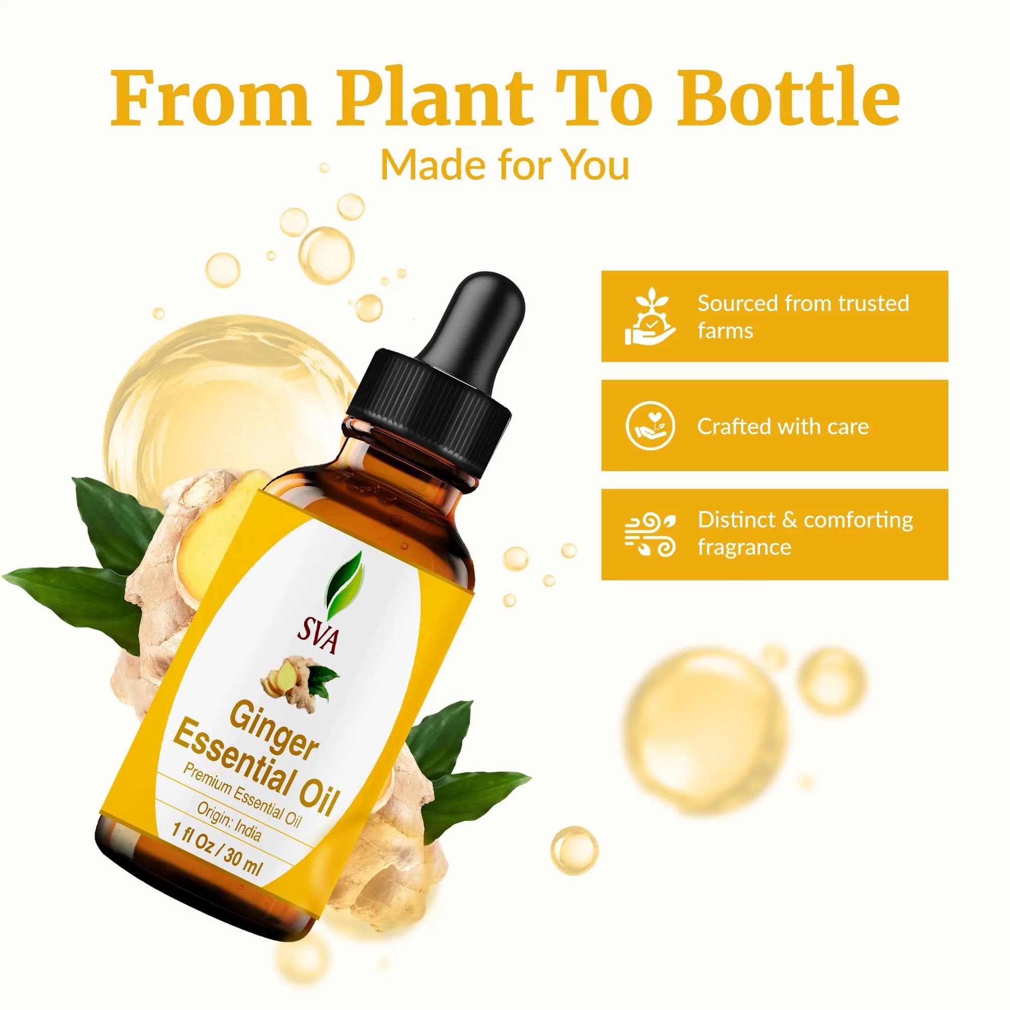 SVA ORGANICS Organic Ginger Essential Oil 1 Fl Oz (30 ml) - Pure & Natural - view 4