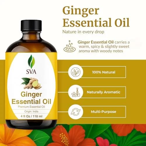 SVA ORGANICS Organic Ginger Essential Oil 4 Fl Oz (118 mL) - Single Bottle Pack thumbnail 2