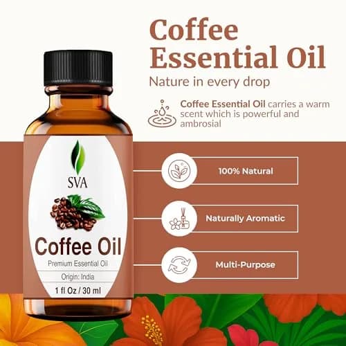SVA ORGANICS Coffee Essential Oil 1 Fl Oz (30 ml) - Pure & Natural Aroma Oil thumbnail 2