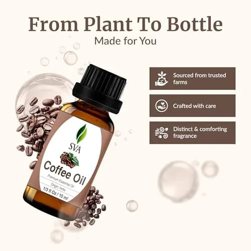 SVA ORGANICS Coffee Essential Oil 0.34 Fl Oz (10 ml) | Pure & Natural Aroma thumbnail 4