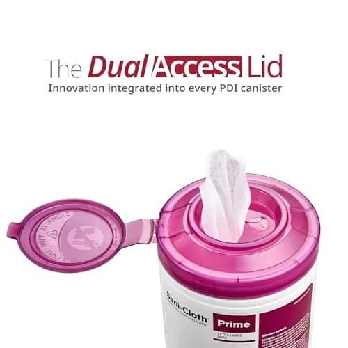 PDI Sani-Cloth Prime Germicidal Wipe 160/Canister | 1-Minute Disinfection, Hospital Grade, Large 6" x 6.75" thumbnail 2