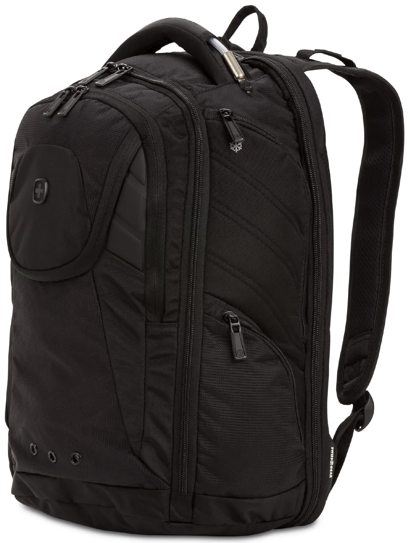 SwissGear 5709 ScanSmart Laptop Backpack | Fits Most 15 Inch Laptops & Tablets, TSA-Friendly, Water-Resistant — Black