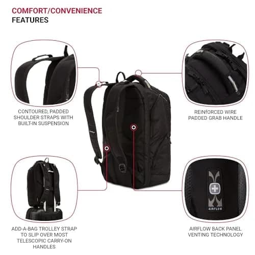 SwissGear 2762 ScanSmart Laptop Backpack Fits Most 16 Inch Laptops | TSA Friendly, Work & School, Black thumbnail 4