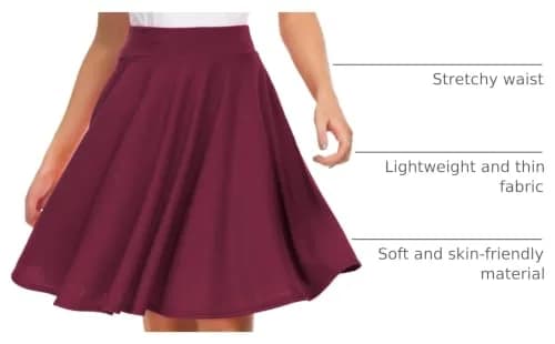 EXCHIC Women's Casual Flared Midi Skirt S | A-Line Pleated, Lightweight Polyester & Spandex thumbnail 4